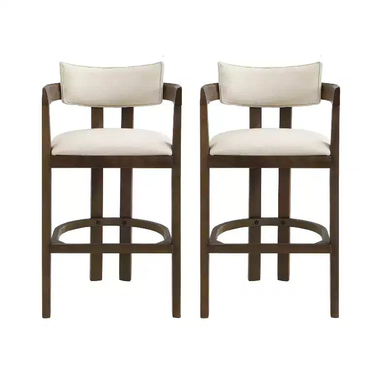 Tabouret de bar rembourré en hévéa Christopher Knight Home Peyton avec dossier ouvert incurvé (lot de 2)