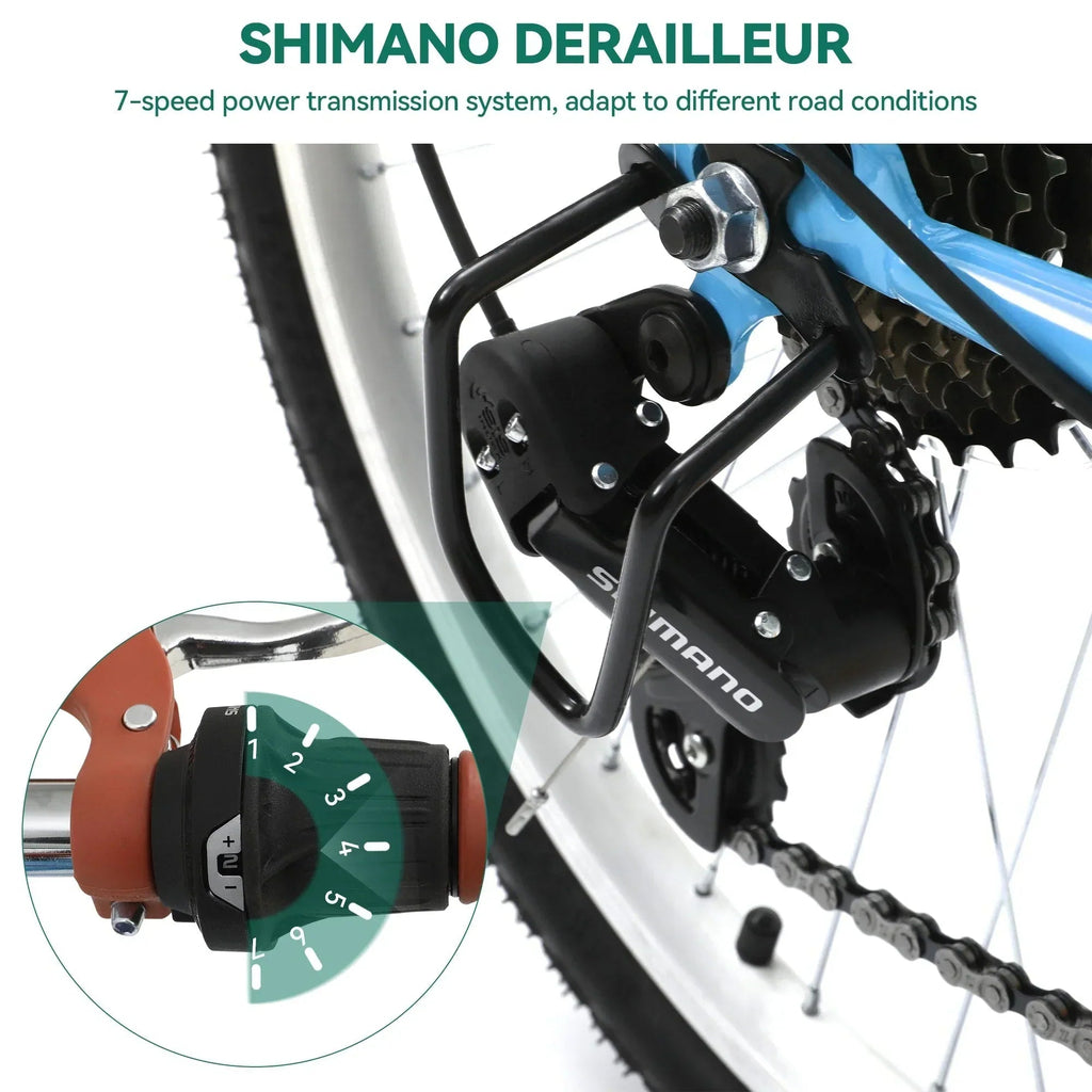 Vélo de ville Moasis24/ 26 à 7 vitesses, cadre ouvert réglable, vélo de déplacement