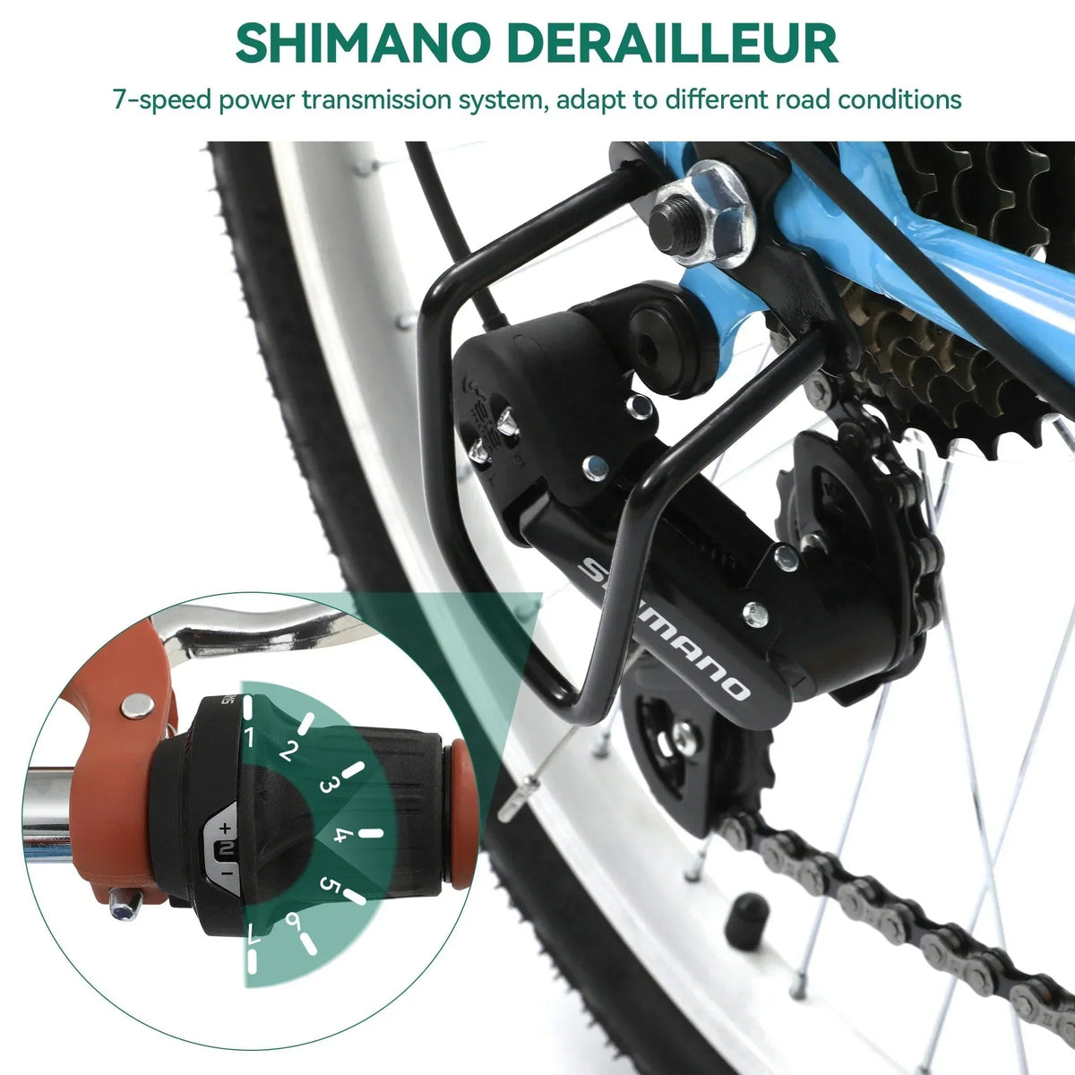 Vélo de ville Moasis24/ 26 à 7 vitesses, cadre ouvert réglable, vélo de déplacement