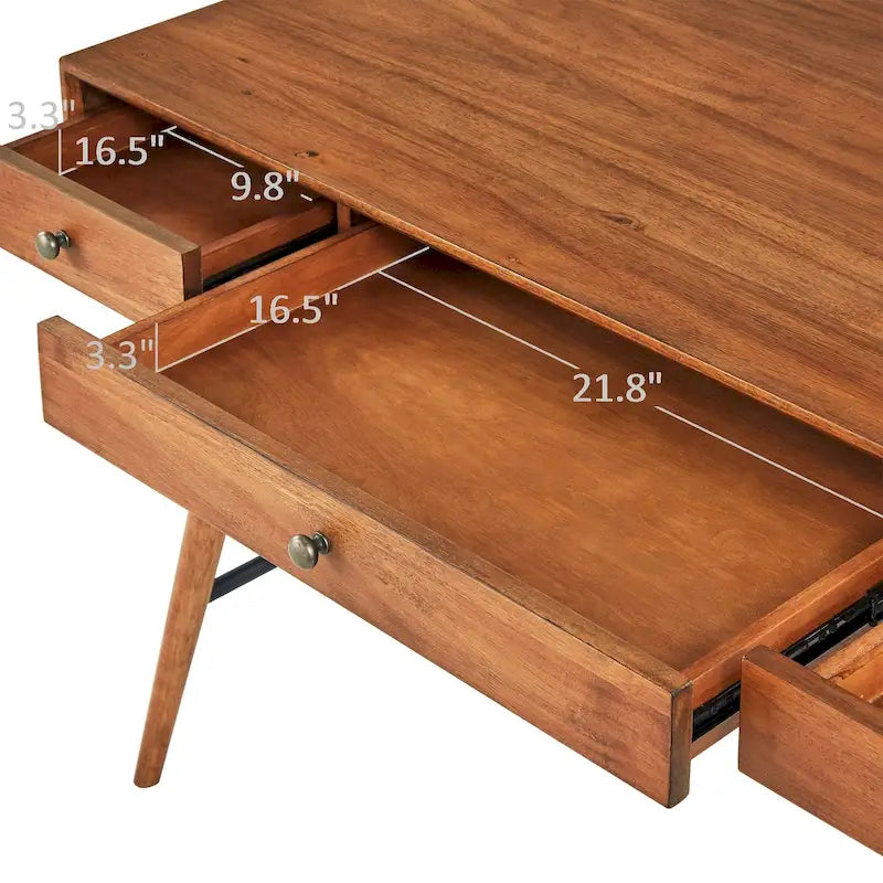 Bureau d’écriture en bois Aksel à 3 tiroirs, par iNSPIRE Q Modern