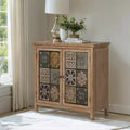 Captiva Designs accent-opbergkast met 2 deuren en verweerd ruitpatroon voor de hal en woonkamer