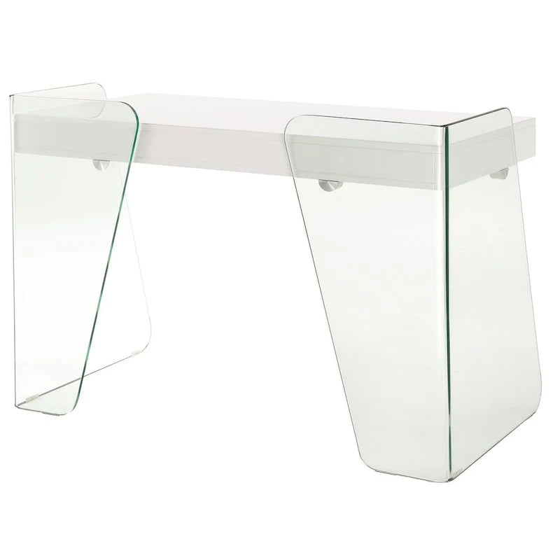 ARCHIE-Büroschreibtisch mit durchsichtigem Glas.