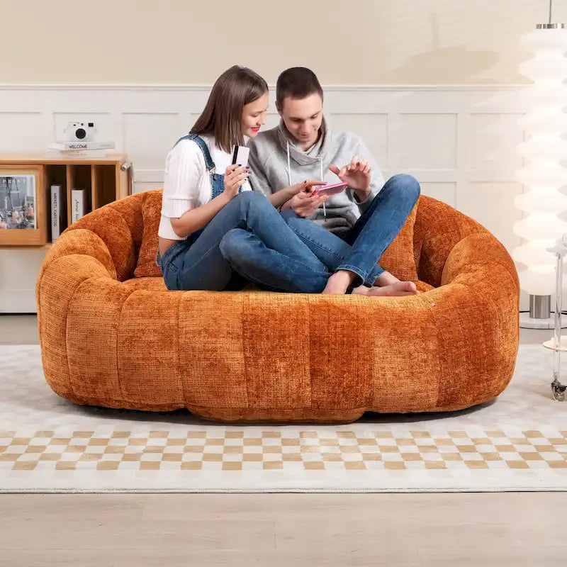 GDFStudio - Divano relax a 2 posti Laurel in ciniglia con schiuma ad alta densità e comfort extra