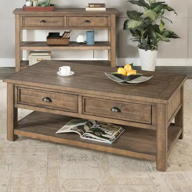 The Gray Barn Downington Couchtisch aus Massivholz mit 2 Schubladen