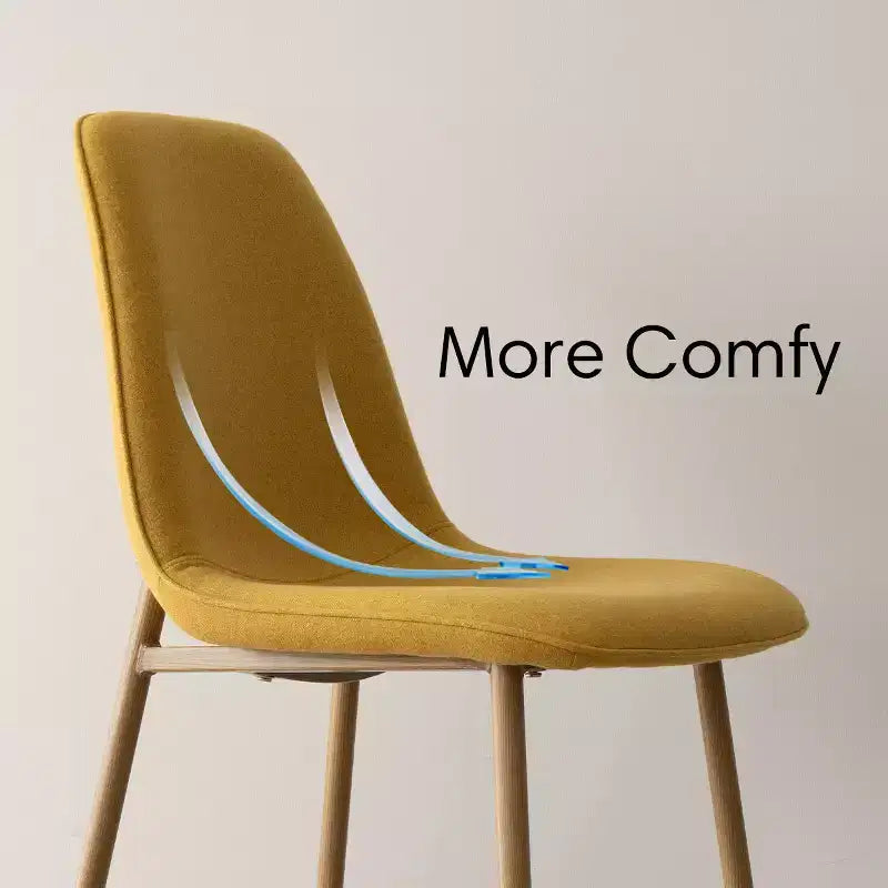 Ensemble de salle à manger rond 5 pièces, table à piètement central de 37 avec plateau effet bois et chaises courbes rembourrées, style moderne-Panipeachy