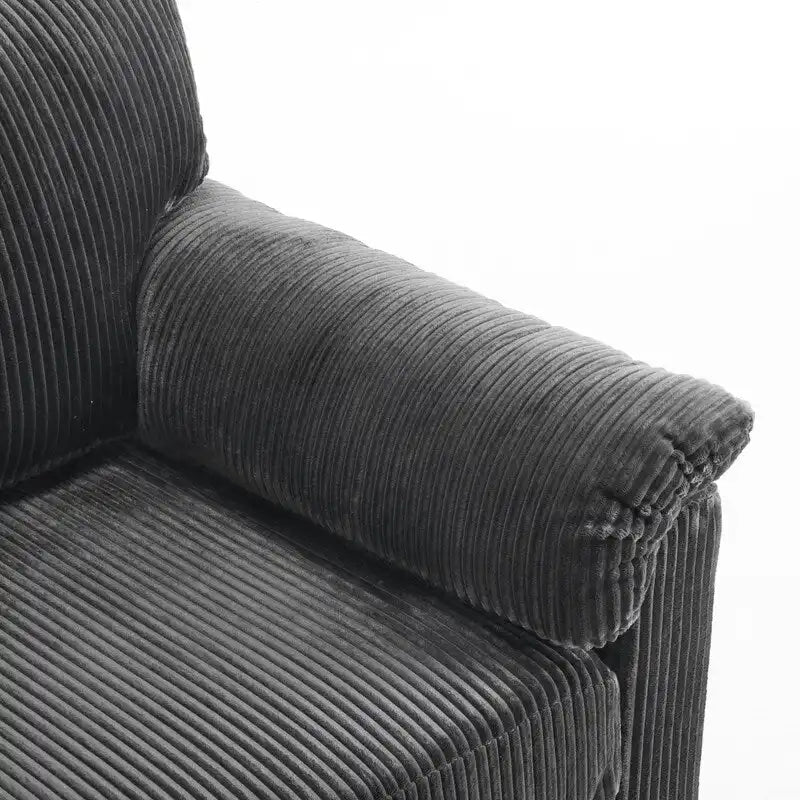 Fauteuil pivotant une place en velours côtelé de 33 pouces