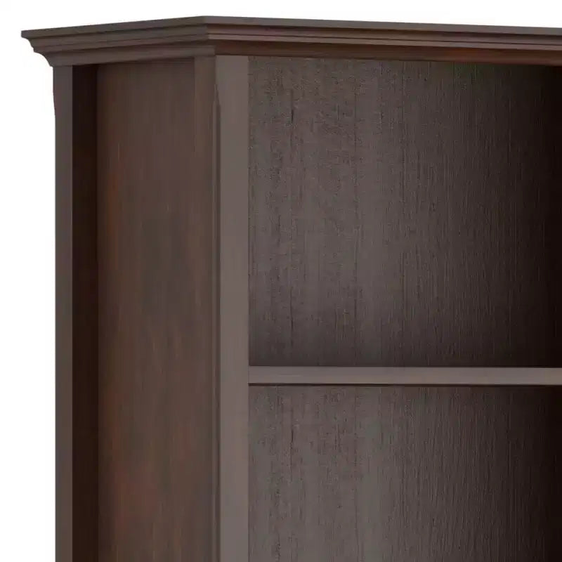 70-Zoll-Bücherregal aus massivem Holz mit fünf Fächern - lackierte Kiefer, 4 verstellbare Einlegeböden