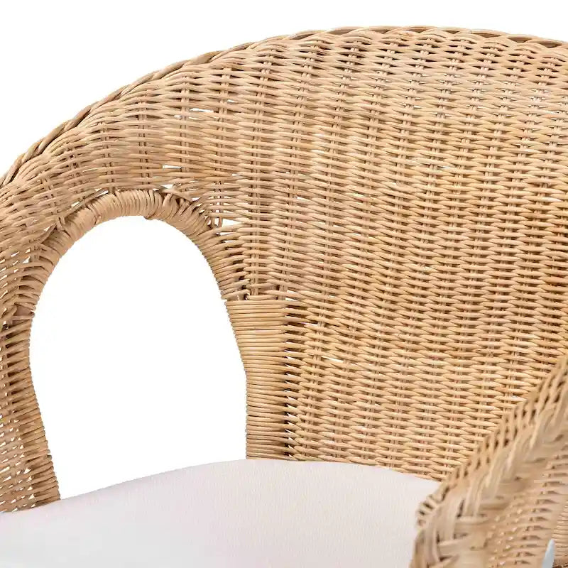 Sedia da pranzo Abbey in rattan naturale, stile boho moderno