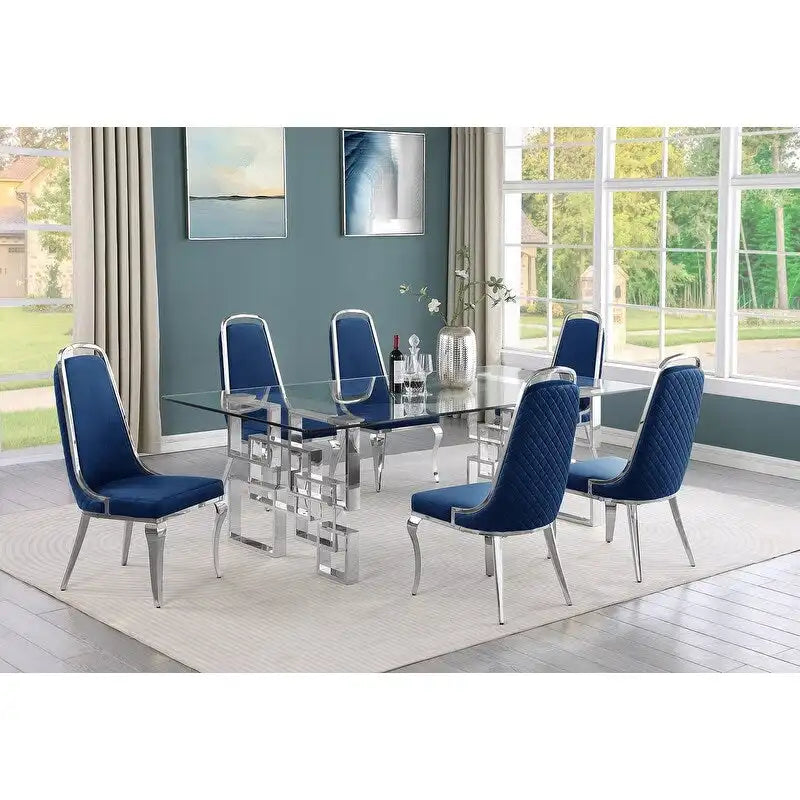 Best Quality Furniture Große Esstischsets mit Glastisch