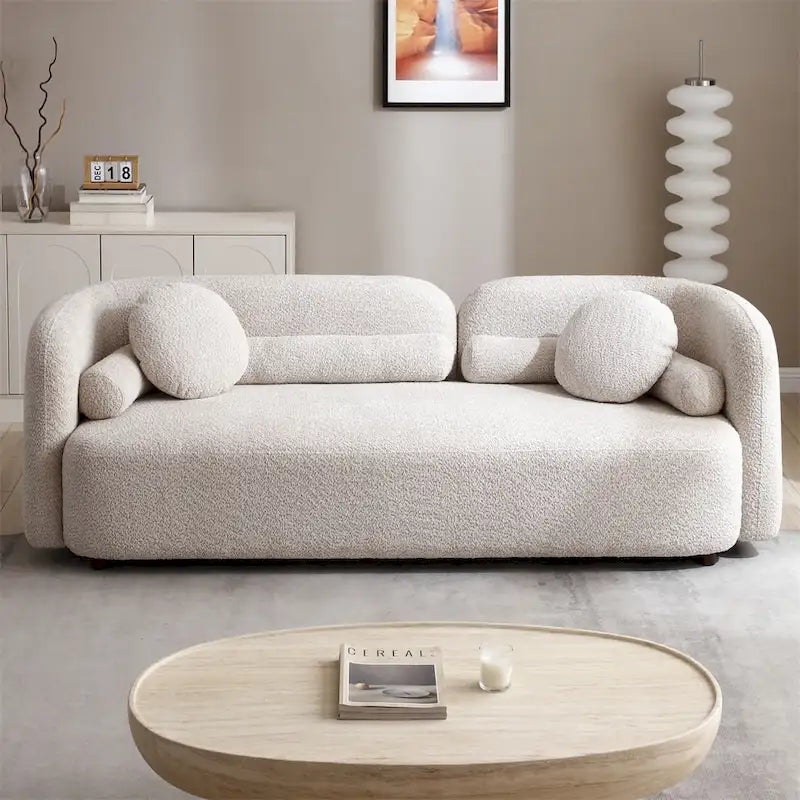 Moderne, comfortabele 3-zitsbank met fluwelen bekleding en poten
