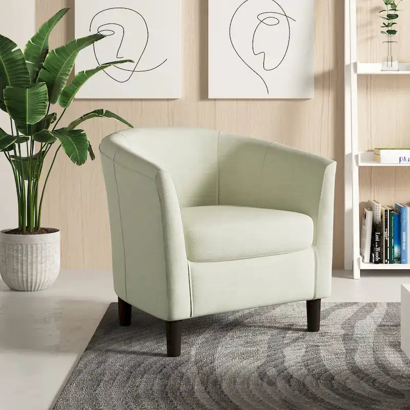 Poltrone d'accento moderne a barile, accoglienti, con braccioli, stile club