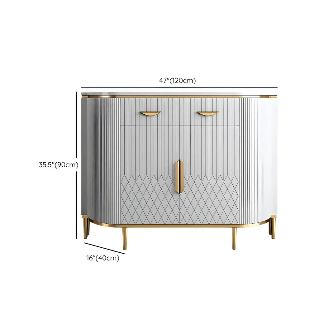 Glamour-dressoir met marmerlook en opbergruimte, grijs