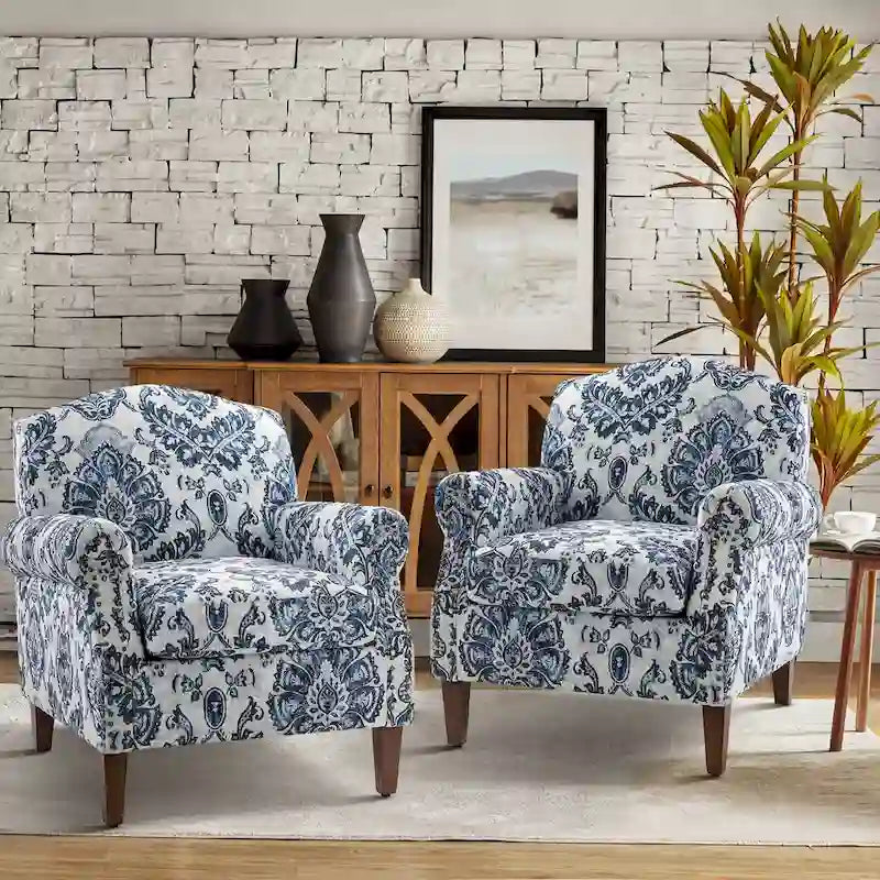 Giampiero fauteuil voor de woonkamer met siernagels, set van 2, van HULALA HOME