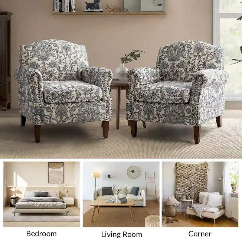 Giampiero fauteuil voor de woonkamer met siernagels, set van 2, van HULALA HOME