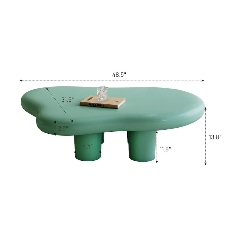 48.5 moderner Couchtisch in Wolkenform mit 4 Beinen