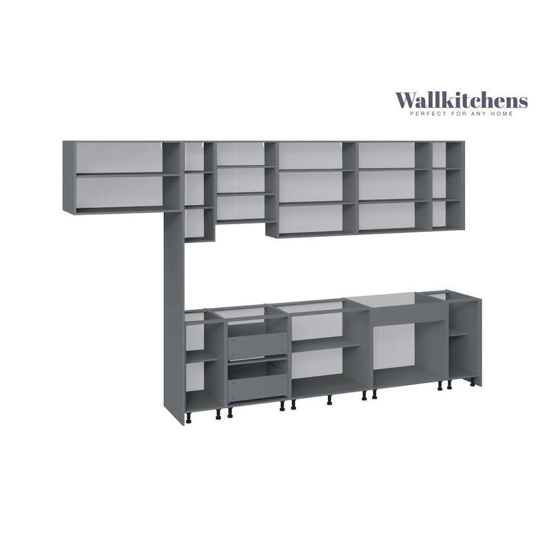 Keuken Timeless Collection, grijs-wit glanzend, onderkast, breedte 13Ft - 157x24