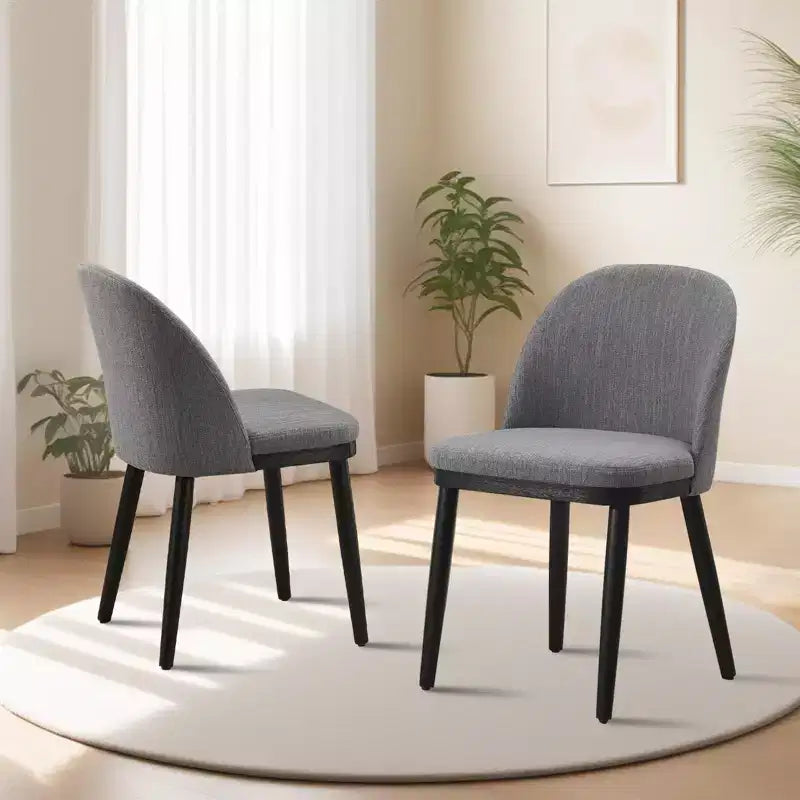 Esszimmerstuhl-Set, 4/6 Stück, gepolsterte Küchen- und Esszimmerstühle aus Leinenstoff im Landhausstil mit verstellbaren Füßen für Esszimmer und Wohnzimmer