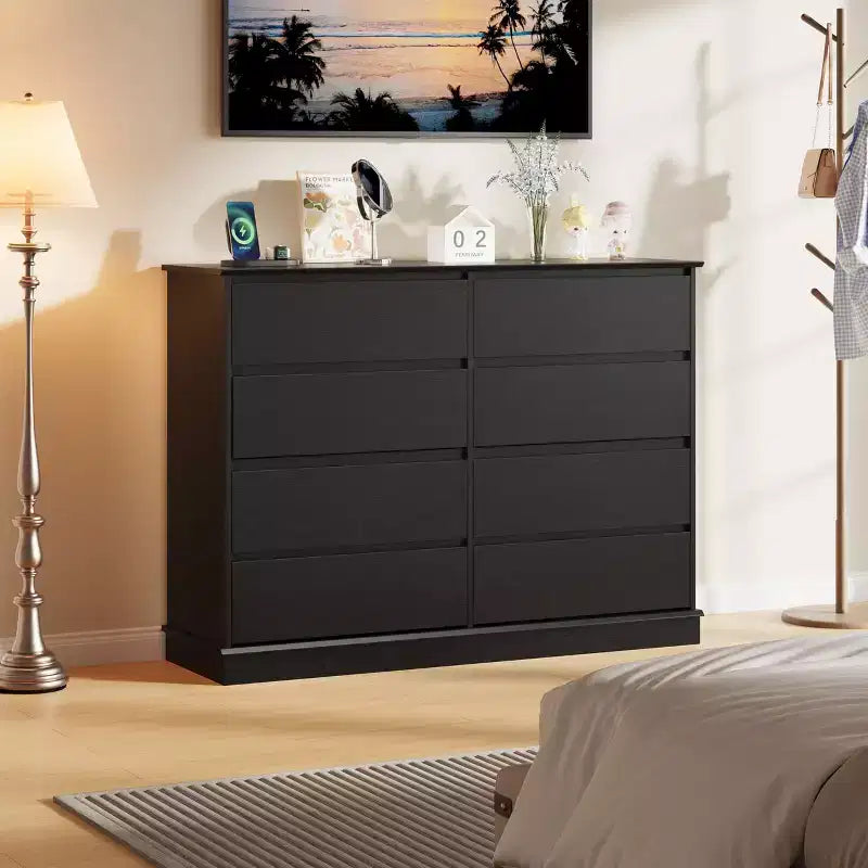 Moderne ladekast voor de slaapkamer met 8 lades, houten opbergmeubel voor de kledingkast, brede ladekast