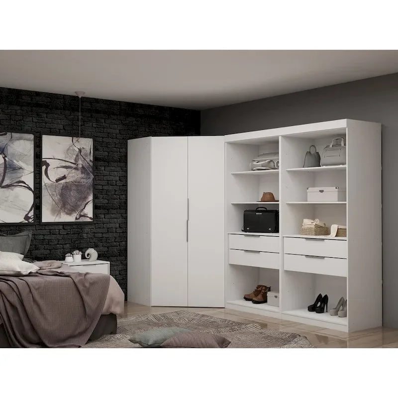 Mulberry 2.0 halfopen, moderne hoekkastset met 3 delen en 4 laden, set van 3