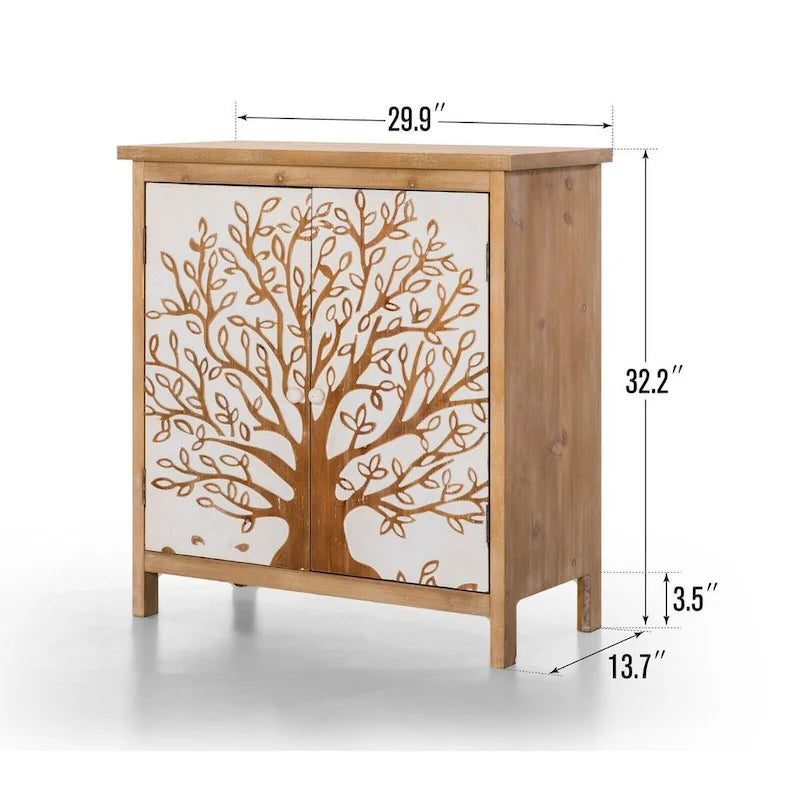 Credenza decorativa in legno con 2 ante