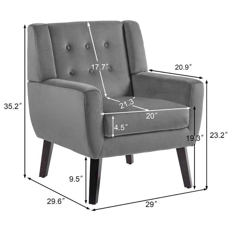 Set van 2 fluwelen fauteuils met armleuningen voor de woonkamer