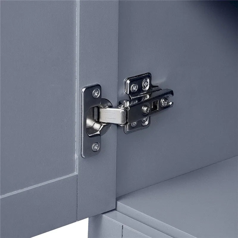 Armoire de rangement haute et large avec portes pour salle de bains, trois tiroirs