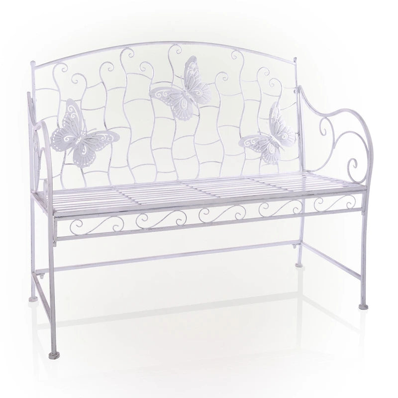 Alpine Corporation klassieke metalen tuinbank voor 2 personen, 44 l, voor binnen en buiten