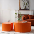 Moderne glamoureuze ronde nesting-bijzettafelset voor de woonkamer (set van 2), niet gemonteerd