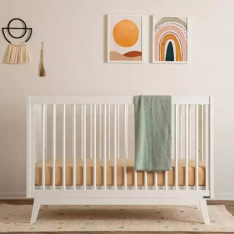 Lit bébé convertible 3-en-1, hêtre européen massif, certifié GREENGUARD Gold, fabriqué en Italie