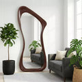 Dovelina asymmetrische passpiegel van 71H*31W, decoratieve staande spiegel, moderne badkamerspiegel voor woonkamer, eetkamer, hal en slaapkamer