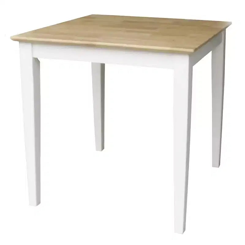 Set da pranzo con tavolo e 2 sedie con schienale a scala, bianco/naturale ¨C International Concepts: legno massello, quadrato, non allungabile