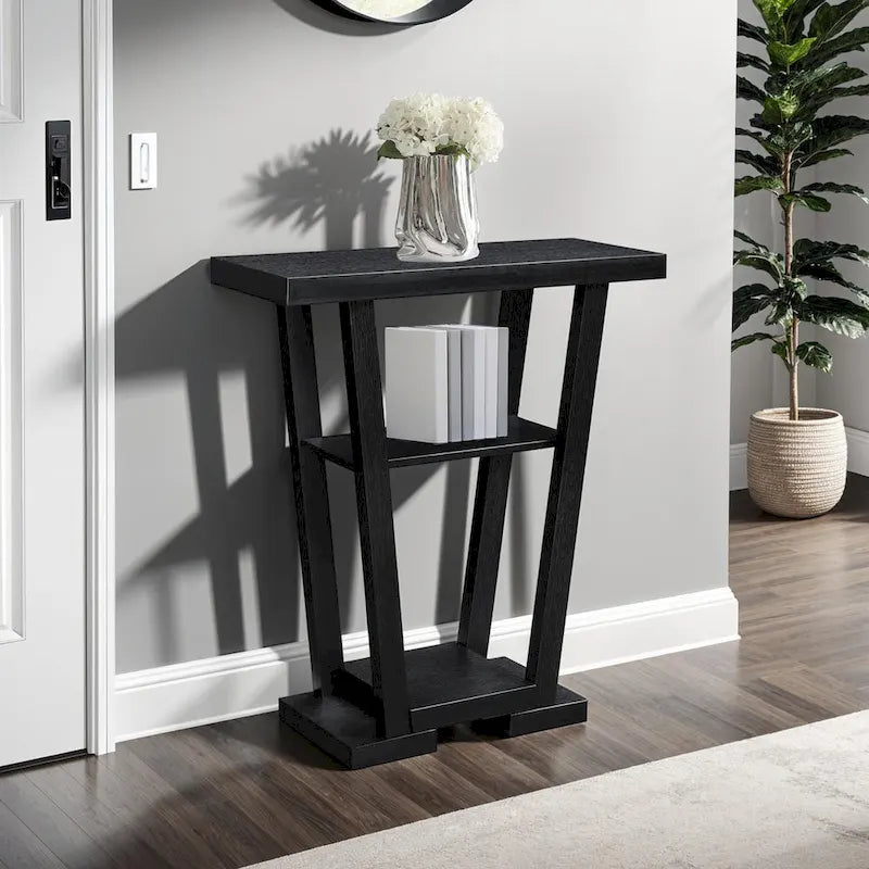 Newport V-consoletafel met planken van Convenience Concepts
