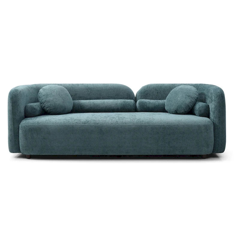 Moderne, comfortabele 3-zitsbank met fluwelen bekleding en poten