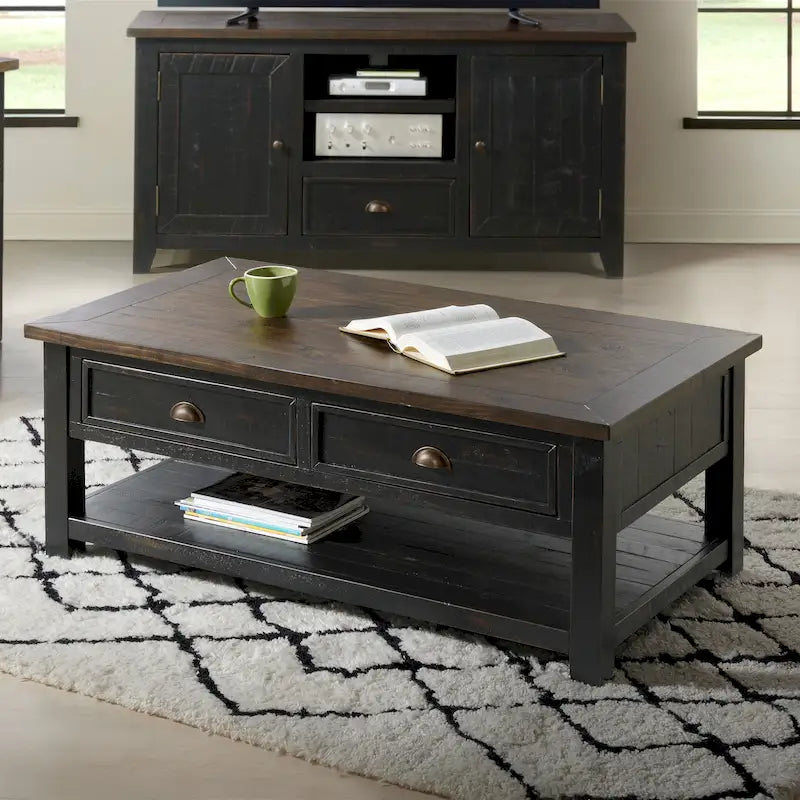 The Gray Barn Downington Couchtisch aus Massivholz mit 2 Schubladen