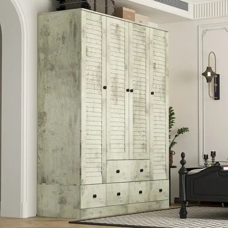 Kleiderschrank für Schlafzimmer mit Kleiderstange und Schublade