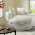 WOWMAX ronde chaise longue van 47 voor binnen, gestoffeerde vloersofa van corduroy, extra grote slaapfauteuil met 2 sierkussens
