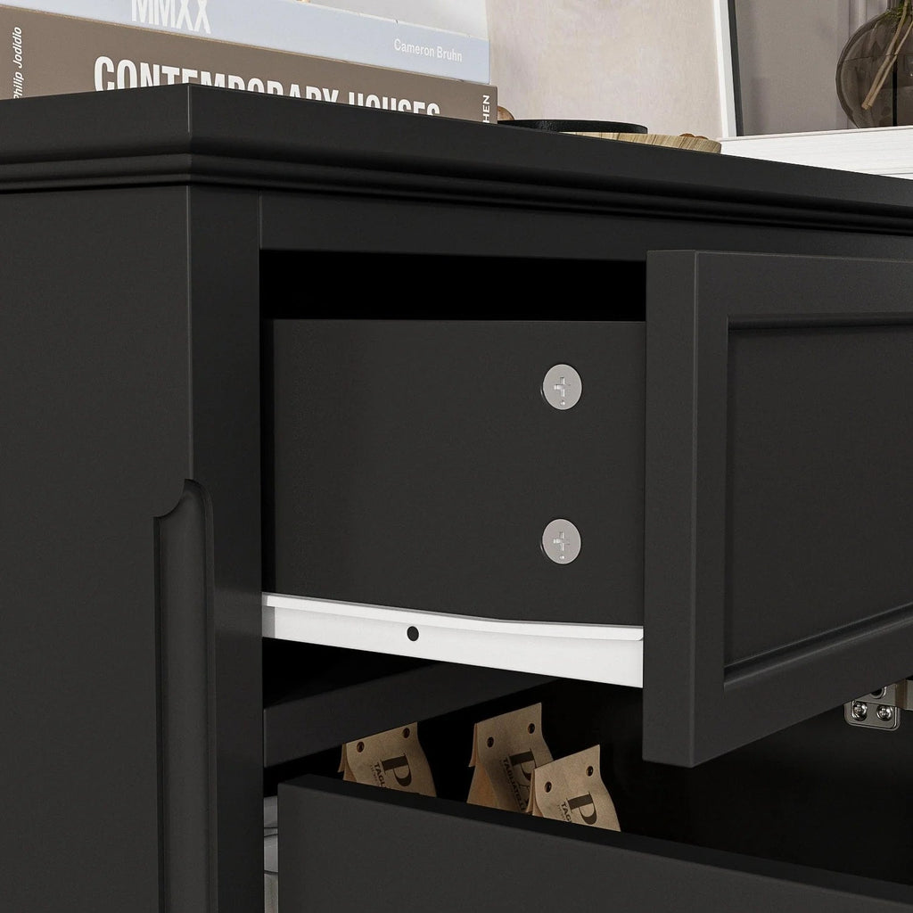 Buffet blanc à portes et tiroirs de 59.1, style moderne du milieu du siècle, laqué contemporain