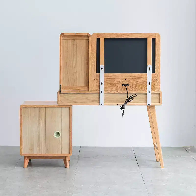 GDFStudio Crichton moderne Kommode aus massivem Eichenholz mit 4 Schubladen und Ablagen
