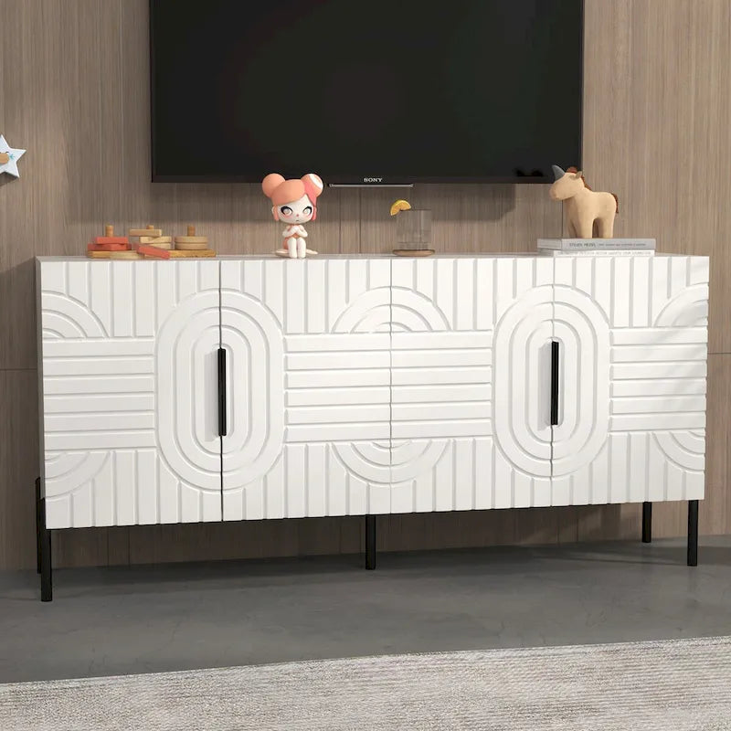 Chic Elegance witte tv-kast van 63 inch - geschikt voor tv's tot 65 inch - 63 inch breed
