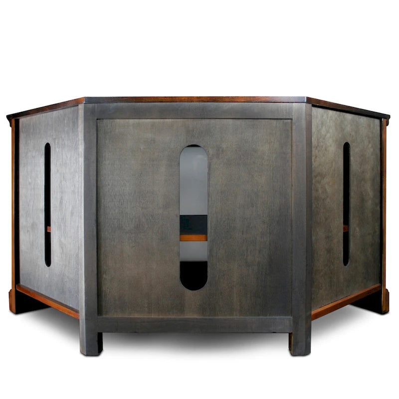 Leick Home Eck-TV-Ständer im Mission-Stil aus Massivholz