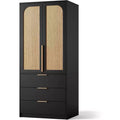 Armoire à 2 portes avec 3 tiroirs et tringle