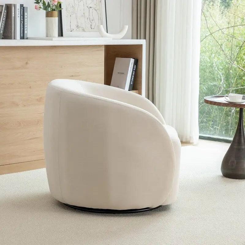 Moderne draaibare fauteuil met kuipvormige zitting