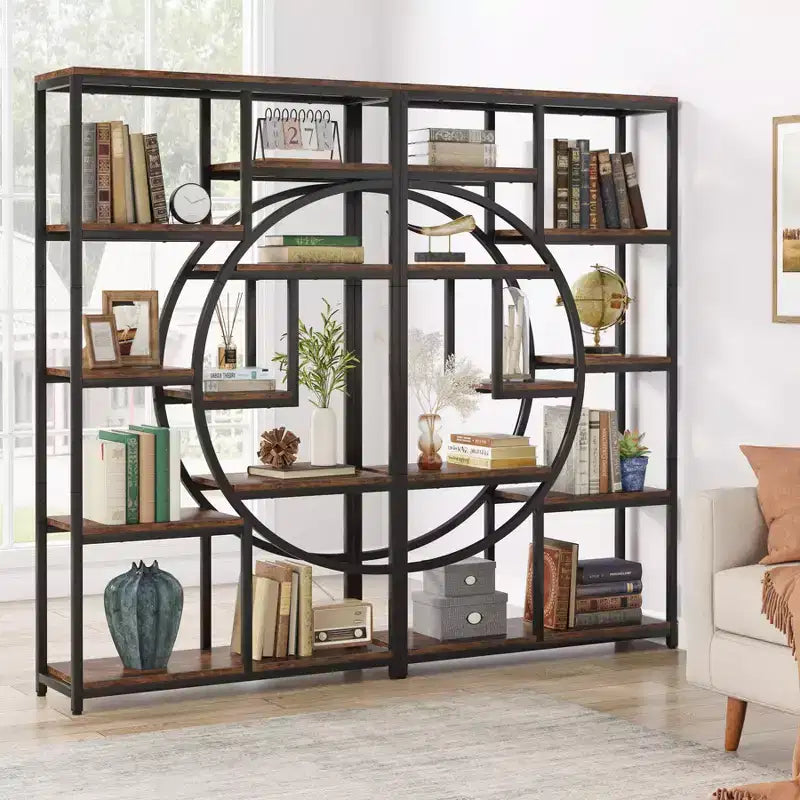 Lantine Bücherregal mit 5 Ebenen und 9 offenen Ablagefächern