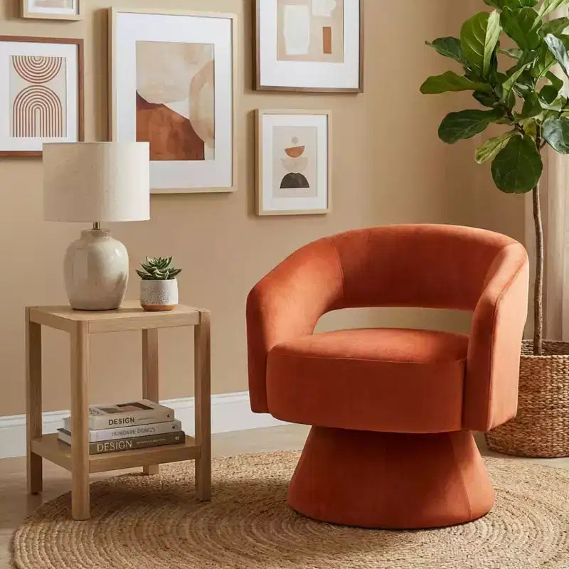 GDFStudio Hudson moderne luxe draaifauteuil met fluwelen bekleding