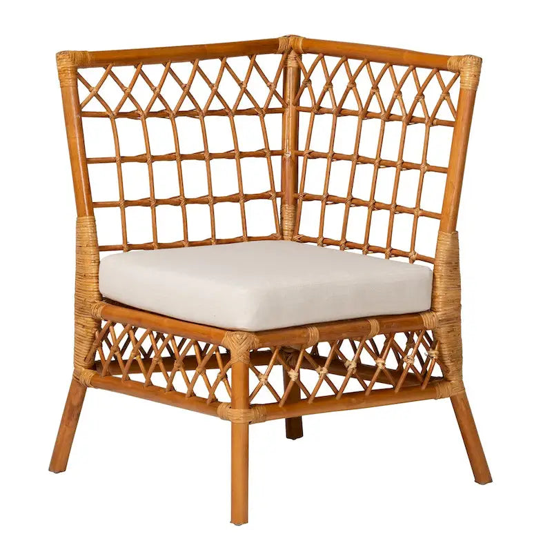 Capella moderne bohemian eethoekset van honingkleurig rotan, 3-delig