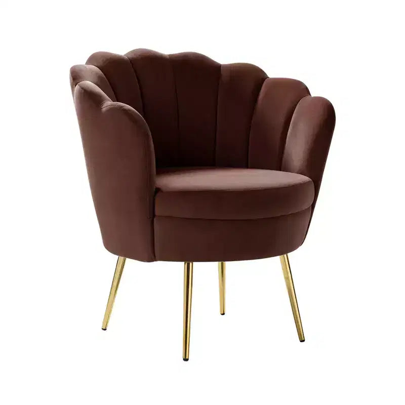 Bequemer Clubsessel mit goldfarbenen Metallbeinen, Akzentsessel fürs Wohnzimmer