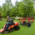 Chariot-benne de jardin, capacité de 1500 lb, remorque tout-terrain robuste en acier de 22 pieds cubes avec 2 roues, chariot extérieur pour tondeuse à gazon, tracteur, VTT et côte à côte