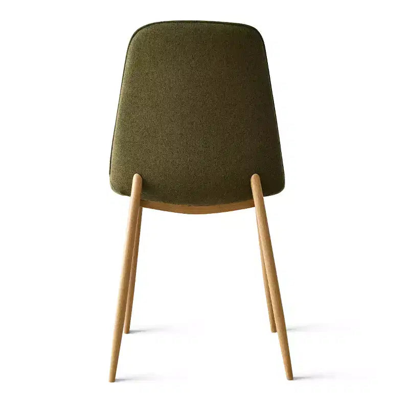 Ensemble de salle à manger rond 5 pièces, table à piètement central de 37 avec plateau effet bois et chaises courbes rembourrées, style moderne-Panipeachy