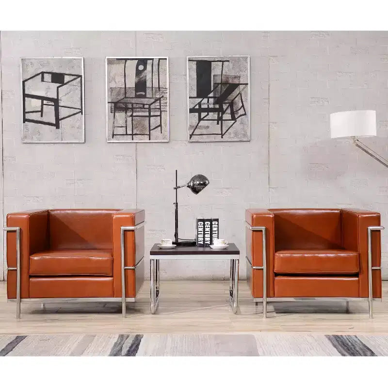 Emma and Oliver eigentijdse stoel van LeatherSoft met dubbel buisframe