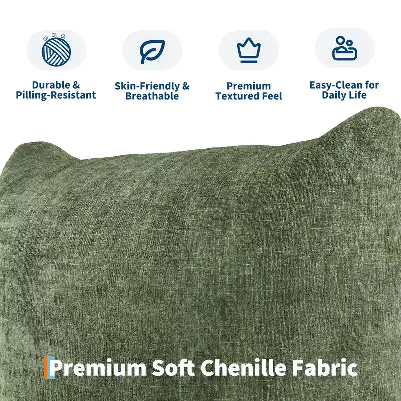 Sofa ohne Gestell - keine Montage erforderlich, 75.2 cm breites, weiches Chenille-Couchsofa mit 23.2 cm tiefer Sitzfläche für kleine Räume (Grün)